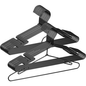 VWV 20 Pack Black Aluminum Hangers, 16.5 Inch Smooth and Durable Metal Shirt Dress Hanger, Lightweight and Sturdy Metal Hanger, Suit Jacket Dress Hangers