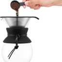 Bodum 34oz Pour Over Coffee Maker, High-Heat Borosilicate Glass with Reusable Stainless Steel Filter and Black Cork Grip - Made in Portugal