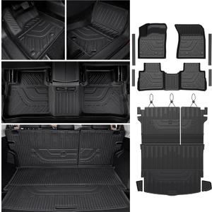 Floor Mats Set for Nissan Rogue 2021-2025 2026 (Not fit Sport), All Weather TPE Backrest Mat Trunk Mat Cargo Liner Door Sill Guards Accessories (2021-2026 | Floor Mats Set)