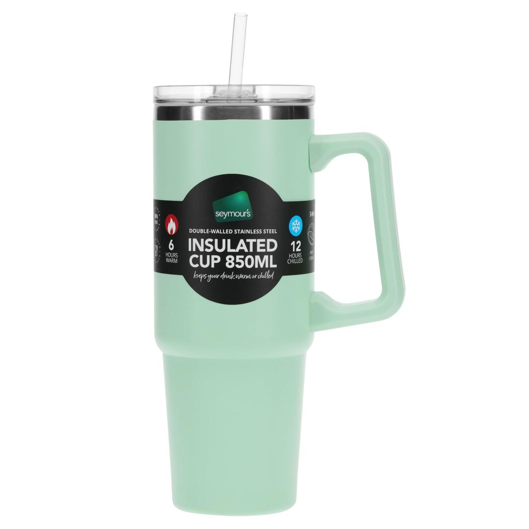Stainless Steel Versa Cup with Straw- Aqua Insulated, Durable Drinkware for Cold & Hot Beverages, Travel & Everyday Use 40 Oz