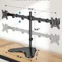 HUANUO 32 inches Dual Monitor Stand up to 17.6lbs per Arm, High-Grade Aluminum Free Standing Dual Monitors Mount for 2 Screens. Fully Adjustable Dual Monitor Stand for Desk with Tilt, Swivel, Rotation