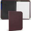 Samsill Classic Collection Business Portfolio - Executive Padfolio for Resume & Document Organizer - 8.5 by 11-Inch Legal Pad, Faux Leather with Brass Corners (Burgundy)