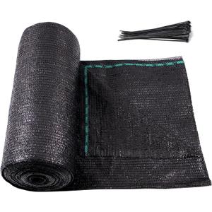 Amagenix 70% Eyelets Shade Cloth Roll 5'10" x 100 FT Cuttable Sun Shade Mesh Tarp UV Resistant Screen Cover for Garden, Patio, Greenhouse, Kennel, Canopy, Black