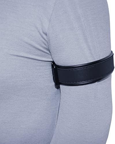 QUYUWOWO Armband Leather Harness for Man Adjustable Armband Harness Belt 2 PCS (Classic Black)