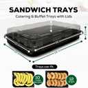 5 Pack Catering Trays with Lids 17" Serving Tray with Lid, Heavy Duty Recyclable Plastic Party Platters for Catering, Buffet, Picnics & Events Food Trays with Clear Lid (17.72 x 12.20 x 2.95 inch)