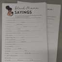 HerZii Prints Black Mama Sayings Baby Shower Game Cards with Answer Key, 50 Pack, Fun Party Activity Sheets, 5x7 Inch