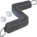 Door Draft Stopper for Bottom of Door and Window, Heavy Duty Guard Gap Snake Stripping, Cold Air Blocker, Warm Air Sealer, Door Noise Blocker with Hanging Loop, 32 inch, Grey