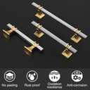 30 Pack 3-3/4 Inch Cabinet Pulls Brushed Nickel and Gold Cabinet Handles, Silver and Gold Dresser Drawer Pulls Brushed Nickel Kitchen Hardware