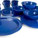 4-Person Enamelware Dining Set for Camping and Backpacking - Camping Gear Essentials for Camping and Backpacking by Caddis Sports