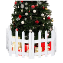 16" Extra Tall Christmas Tree Fence,6PCS Heavy Duty Wooden Baby Gate Around Christmas Tree Gate,Thickened White Picket Fence Barrier for Dogs,Cats&Kids,Tree Fence Border Decoration