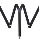 Unisex Suspenders for Men and Women - 1" Width - Y Back with Strong Clips - One Size Fits All (Black)
