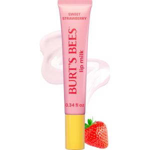Burts Bees Lip Milk, Daily Lip Moisturizer, Sweet Strawberry, Vitamin Enriched Moisturizing Lip Balm with Almond Milk and Jojoba Oil, Hydrating for Softer Lips, 1 Tube, 0.34 Fl Oz