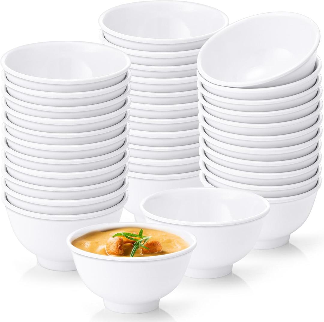 Tioncy 36 Pcs Bowls Set Unbreakable Dessert Soup Salad Bowls for Pasta Cereal Soup Dishwasher Safe (10 Oz,White)