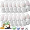 Cat Water Fountain Replacement Filters Fit for 2.5L Fountain with Whiskers Pattern Triple Action Water Pet Cat Drinking Fountain Filter Pack of 12