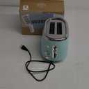 Mueller Retro Toaster 2 Slice with 7 Browning Levels and 3 Functions: Reheat, Defrost & Cancel, Stainless Steel Features, Removable Crumb Tray, Under Base Cord Storage, Turquoise