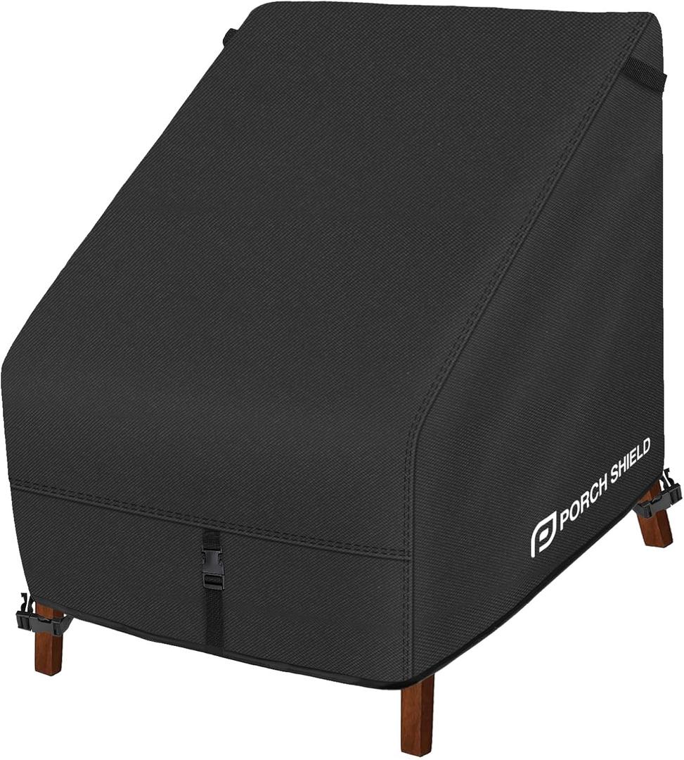 Porch Shield Patio Chair Covers - Waterproof Outdoor Lounge Deep Seat Lawn Chair Cover - 30W x 33D x 34H inch, Black