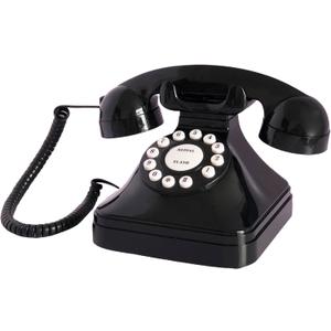 Retro Landline Home Phone, TelPal Corded Old Fashion Desk Phone, Basic Black Decorative Analog Telephone Set, Senior Phone for Home/Office/Hotel