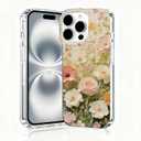 for iPhone 16 Pro Max Case, Floral Clear Case, Cute Floral Pattern Flower Design, Oil Painting Flower Phone Cases, Scratch Resistant Shockproof Cover, Aesthetic Phone CoverB136