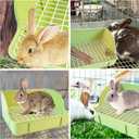 Guinea Pig Litter Box,Bunny Plastic Square Cage Toilet with Grate Rabbits Corner Litter Bedding Small Animal Pet Toilet Box Potty Trainer Pet Pan for Guinea Pig Ferret Chinchilla(Green)
