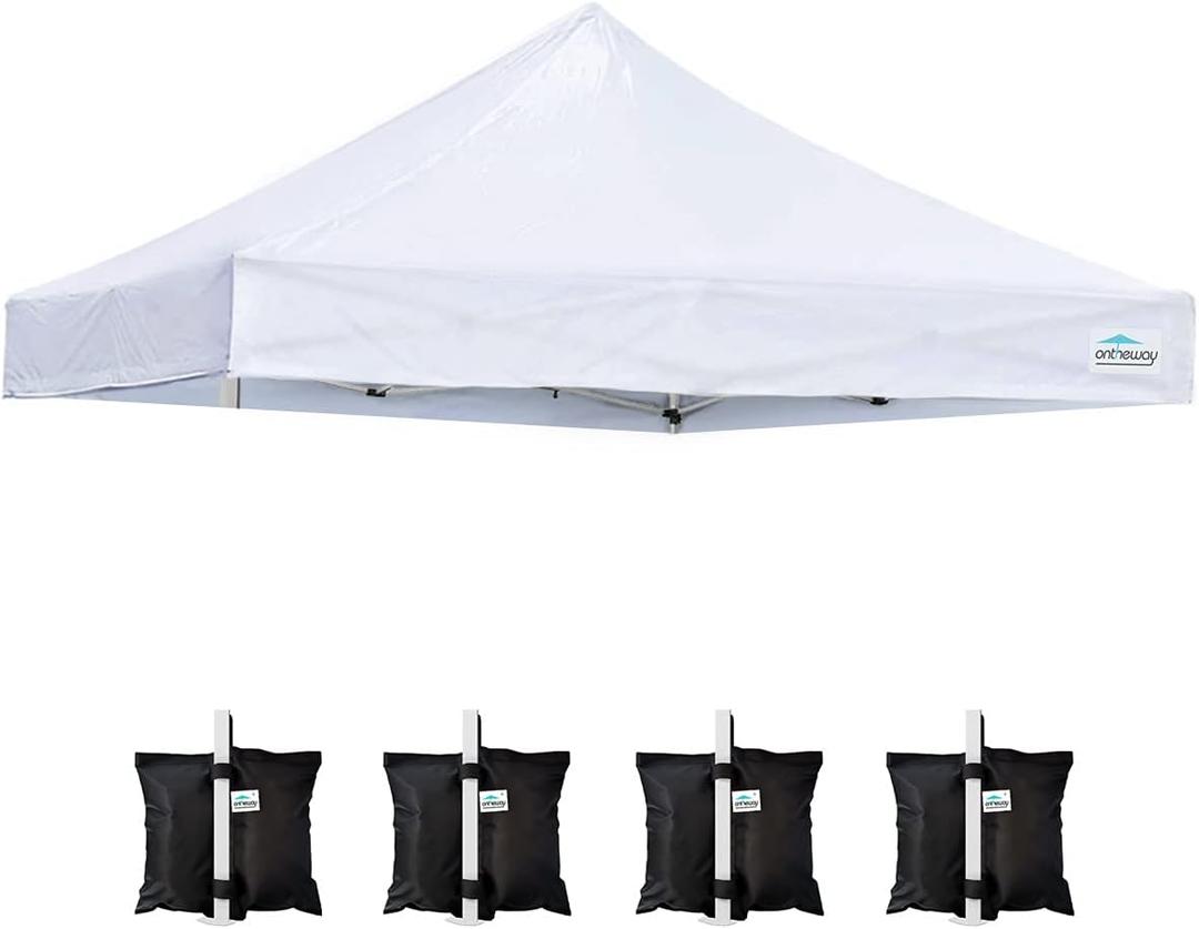 ONTHEWAY 10' x 10' Replacement Canopy Top for Pop Up Tent, Heavy Duty Waterproof Fabric with UV Protection, Instant Canopy Top Cover ONLY