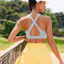 RUNNING GIRL High Impact Sports Bras for Women, High Support Running Strappy Women's Sports Bra with Sewn in Pads (Gray, XXL)