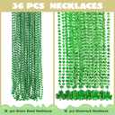 JOYIN 36 Pcs St. Patricks Day Necklaces Set, 18 Bead & 18 Shamrock Bead Necklaces with Pendant, Accessory Set for Party Favor Supply