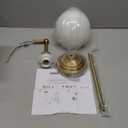 Industrial Vintage Wall Sconce Lighting, Milky White Glass Globe Shade with Long Arm Antique Brass Wall Light, Indoor Up and Down Wall Mounted Lamp for Bedroom Kitchen Bathroom