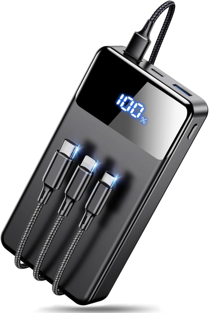 LILIO Portable Charger Power Bank60,000mAh Battery Pack, 22.5W Power Bank Fast Charging with USB Cable, Phone Charger for iPhone 17/16/15/14/13 All Series/Samsung/Android, Camping Essentials, Black