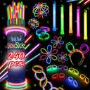 240 Glow Sticks Party Pack  Camping Glow Activities For Families  Neon Light Sticks Decoration For Party Favors Kids And Adults, Balls, Flowers And Much More