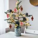 12 Pcs Red Green Christmas Decorations 4" 3D Candy Paper Honeycomb Ornaments for Tree Magnetic Glitter Edge Paper Honeycomb Lanterns for Christmas Tree New Year's Christian Table Decor (Multi Color)