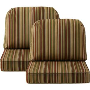Outdoor Cushions for Patio Furniture Set of 2, 24"x24" Water Repellent Chair Cushions Removable Seat Bottom & Back Cushion Covers for Chair, Sofa, Couch, Colorful Stripe