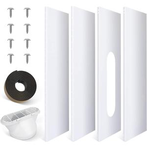 DuraComfort Portable AC Window Kit, Window Seal for AC Unit with 5.9 Inches(6") Diameter Coupler, Sliding Vent Kit for Air Conditioner Exhaust Hose, Up to 61.8 Inches