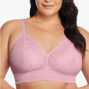 Glamorise Women's Plus Size Luxe Lace Bralette Wirefree #7012, Size: 36F