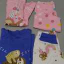 DAUGHTER QUEEN Girls 4 Pieces Cotton Pajamas Size 18 Months-12 Years, 4pcs-pink/Blue-sloth-lga25, 3T, 35 - 38