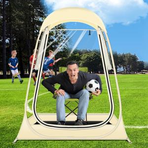 Pop Up Sports Tent, Instant Clear Bubble Tent, with Removable Top Cover, Outdoor All Weather Shelter, for Watching Sports, Cheering, Fishing and Camping 1 People (XS)