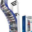 Skywin Video Game Storage Stand Tower, Video Game Storage Organizer for PS5/ PS4/ PS3/ Xbox Series S & X/Xbox one Game, Universal Game Disc Holder, 36 CD Storage Disk Tower for PS (White)