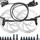 MEROCA M800 Mountain Bike Hydraulic Disc Brakes Hydraulic Bike Brakes Front 800mm and Rear 1400mm with PM Adapter for 160mm Rotor (Left Rear+Right Front+DP, Black)