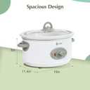 3.5 Quart Slow Cooker with 3 Heat Settings, Non-Stick and Dishwasher Safe, Removable Ceramic Pot Tempered Glass Lid, Cool Touch Handles for Entrees, Soups, Stews, Ivory White