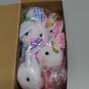 SilTriangle 6 Pack 3D Easter Candy Bunny Bags Assorted Color Burlap Gift Goodie Bags for Easter Treats Party Favors Baby Shower Egg Fillers & Basket Stuffers