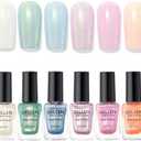 GELLEN Shimmer Pastel Nail Polish, Buildable Sheer Natural Regular Nail Polish Quick Dry Translucent 6 Colors Set for Acrylic Natural Nails Home Salon, Non Gel, Chip Resistant, Hema Free, Non-toxic