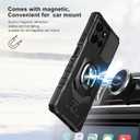 Ailiber for Motorola Moto G Stylus 2025 Phone Case, Motorola G Stylus 2025 Case with Screen Protector, Ring Kickstand for Magnetic Car Mount, Military Grade, Shockproof Rugged Cover-Black