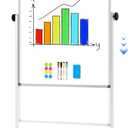 Magnetic Rolling Whiteboard, 40" x 24", Double Sided, Height Adjustable