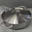 DELARLO Tri-Ply Stainless Steel 6 Quart Braiser Pan with Lid Induction Rondeau Pot With Lid 12inch Deep Frying Pan Large Saute Pan Heavy Duty Style Compatible With All Cooktops Up to 650℉