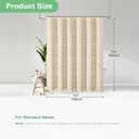 Dynamene Beige Fabric Shower Curtain, Boho Tufted Geometric Striped Tassel Shower Curtain for Bathroom, Shabby Chic Textured Modern Farmhouse Waterproof Cloth Shower Curtain Set, Wrinkle Free, 72x72