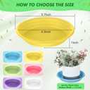 Zubebe 12 Pcs 4 Inch Round Plant Saucer Tray Multicolor Plastic Water Tray Heavy Duty Flower Pot Saucers Sun Resistant Plant Trays for Indoor and Outdoor Decor