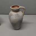 9.3 Inch Antique Ceramic Vase, Terracotta Vase with Handle, Tuscan Decor Farmhouse Decorative Vase, Rustic Vase for Home Decor, Living Room, Entryway, Wedding - Distressed Design, Gray