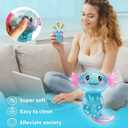 Glitter Axolotls Squishies Toy, Stretchy Axolotls Stress Ball, Soft Squeeze Sensory Fidget Toys for Kids Adults, Cute Easter Basket Stuffers Party Favors Classroom Prizes (Blue)