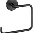 Delta Trinsic (1-Pack) Hand Towel Holder Matte Black Towel Racks for Bathroom Wall Square Towel Ring Holder for Bath Towel Hanger for Kitchen, Bathroom Accessories 759460-BL