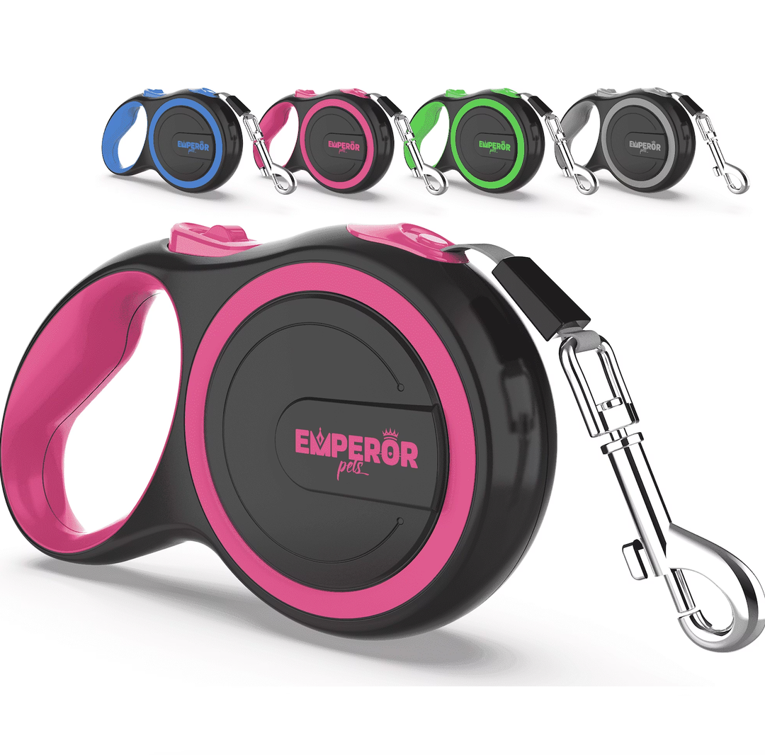 Emperor Pets Retractable Dog Leash, 26 ft, Large, Pink, for Dogs up to 110 lbs -PK26