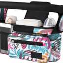 Momcozy Universal Stroller Organizer, 2 Insulated Cup Holders, Removable Zip Pocket, Adjustable Straps, Large Capacity Baby Essentials Compact Design, Fits Any Stroller (Multicolor)